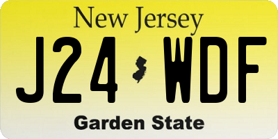 NJ license plate J24WDF