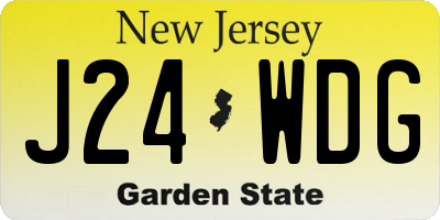 NJ license plate J24WDG
