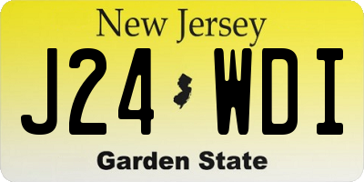 NJ license plate J24WDI