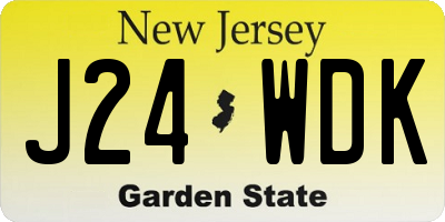 NJ license plate J24WDK