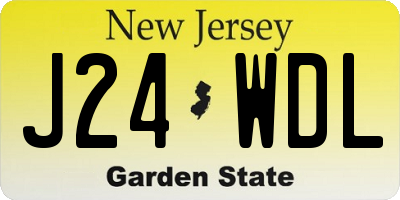 NJ license plate J24WDL