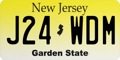 NJ license plate J24WDM