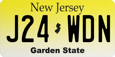 NJ license plate J24WDN