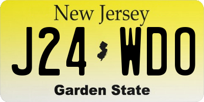 NJ license plate J24WDO