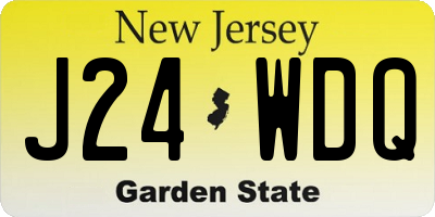 NJ license plate J24WDQ