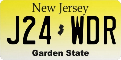 NJ license plate J24WDR