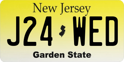 NJ license plate J24WED