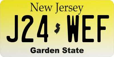 NJ license plate J24WEF