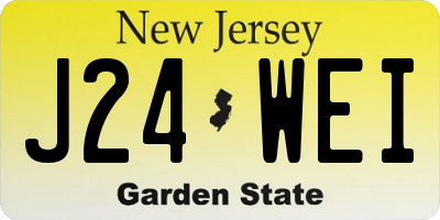 NJ license plate J24WEI