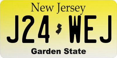 NJ license plate J24WEJ