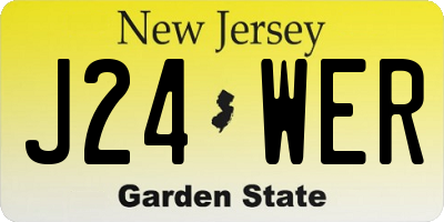 NJ license plate J24WER