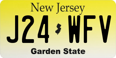 NJ license plate J24WFV