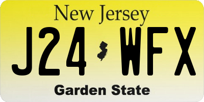 NJ license plate J24WFX