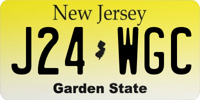 NJ license plate J24WGC