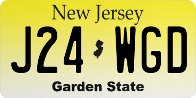 NJ license plate J24WGD