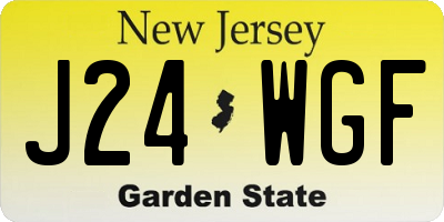 NJ license plate J24WGF