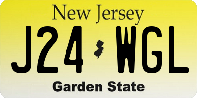 NJ license plate J24WGL