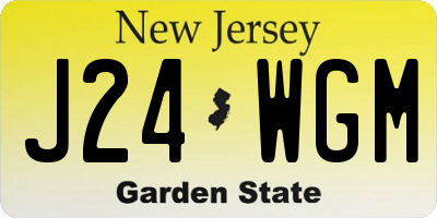 NJ license plate J24WGM
