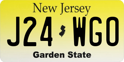 NJ license plate J24WGO