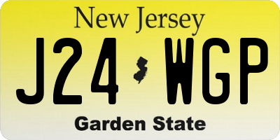 NJ license plate J24WGP