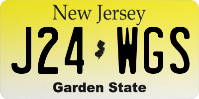 NJ license plate J24WGS