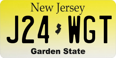 NJ license plate J24WGT