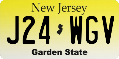 NJ license plate J24WGV