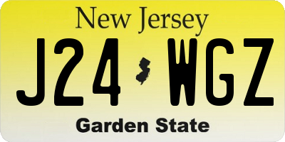 NJ license plate J24WGZ