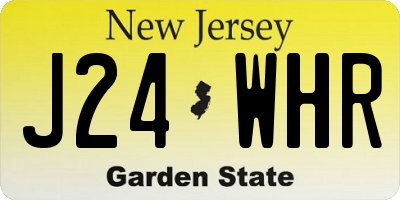 NJ license plate J24WHR