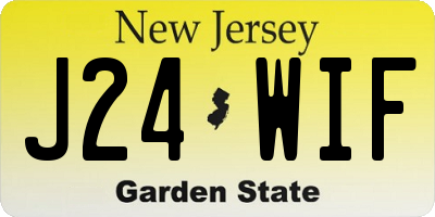 NJ license plate J24WIF