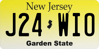 NJ license plate J24WIO