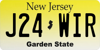 NJ license plate J24WIR