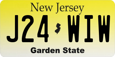 NJ license plate J24WIW