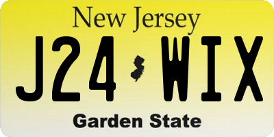 NJ license plate J24WIX