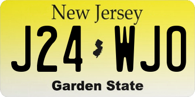 NJ license plate J24WJO