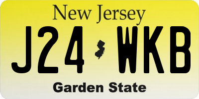 NJ license plate J24WKB