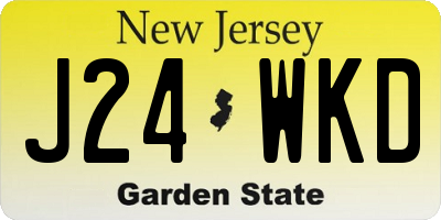 NJ license plate J24WKD