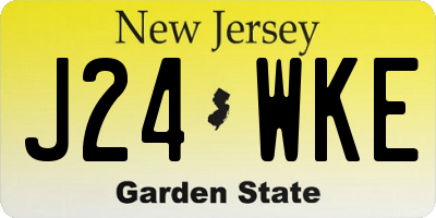 NJ license plate J24WKE