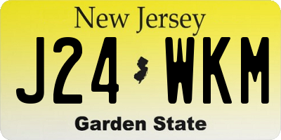 NJ license plate J24WKM