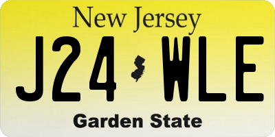 NJ license plate J24WLE