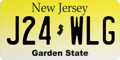 NJ license plate J24WLG