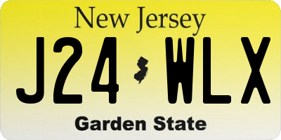 NJ license plate J24WLX