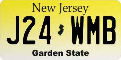 NJ license plate J24WMB