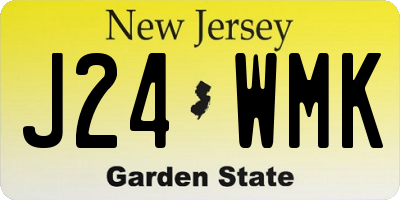 NJ license plate J24WMK