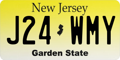 NJ license plate J24WMY