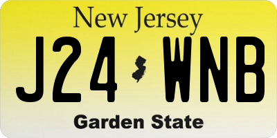 NJ license plate J24WNB