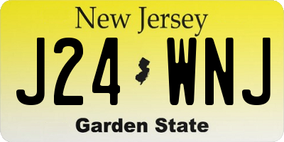 NJ license plate J24WNJ
