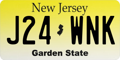 NJ license plate J24WNK