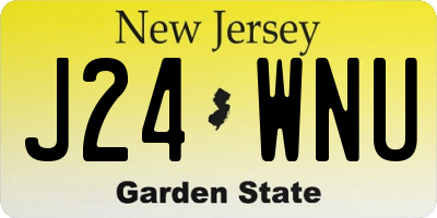 NJ license plate J24WNU
