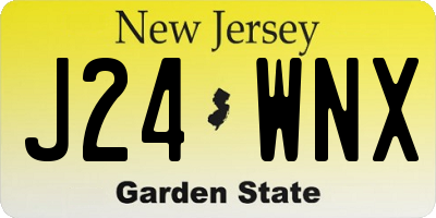 NJ license plate J24WNX